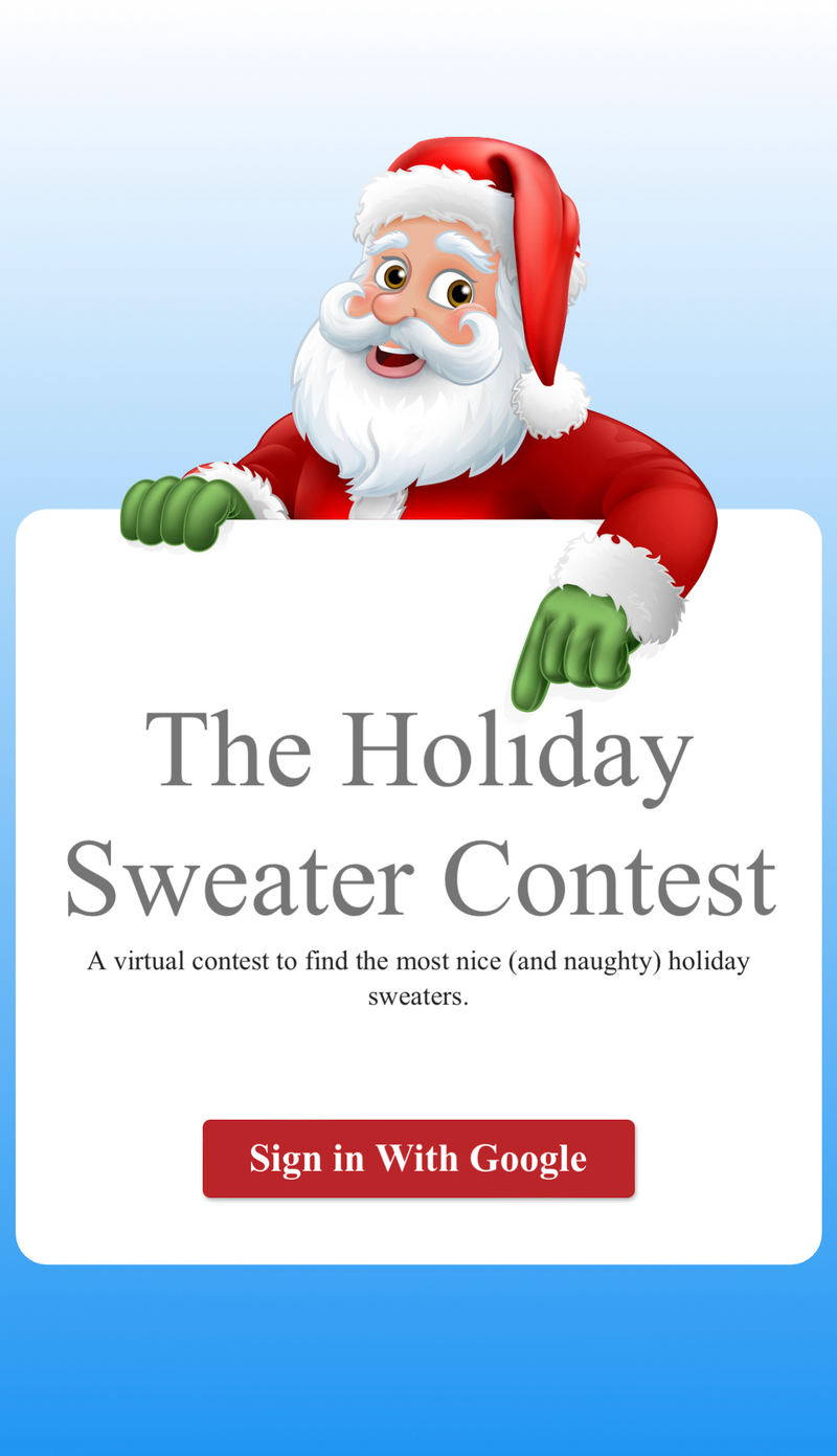 Holiday Sweater Contest Made with Supabase